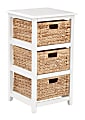 Office Star Seabrook Drawer Storage Unit, 3-Tier, 3 Drawers, 29-3/4” x 16-1/2”, White/Natural 1 thumbnail image