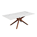 Eurostyle Maurice Dining Table, 29-1/2"H x 78-1/2"W x 39-1/2"D, White Ceramic/Walnut Ash