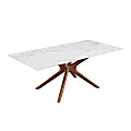 Eurostyle Maurice Dining Table, 29-1/2"H x 78-1/2"W x 39-1/2"D, White Ceramic/Walnut Ash 1 thumbnail image