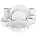Elama Sienna 18-Piece Porcelain Dinnerware Set, White