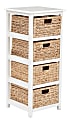 Office Star Seabrook Drawer Storage Unit, 4-Tier, 4 Drawers, 38-1/2” x 16-1/2”, White/Natural 1 thumbnail image