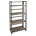 Lumisource Dakota Industrial 4-Shelf Bookcase, Black/Brown 1 thumbnail image