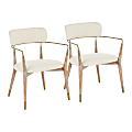 LumiSource Savannah Chairs, Cream/Copper/White Washed, Set Of 2 Chairs