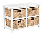 Office Star Seabrook Drawer Storage Unit, 2-Tier, 4 Drawers, 20-1/2” x 30-1/2”, White/Natural 1 thumbnail image