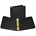 Samsill® Leatherette Classic 3-Ring Binder, 2" Round Rings, Black 1 thumbnail image
