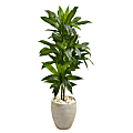 Nearly Natural Dracaena 48”H Artificial Real Touch Plant With Planter, 48”H x 18”W x 24”D, Green