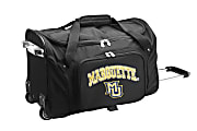 Denco Sports Luggage Rolling Duffel Bag, Marquette Golden Eagles, 22"H x 12"W x 12"D, Black