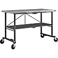 Cosco Commercial SmartFold Portable Workbench - Four Leg Base - 4 Legs - 700 lb Capacity x 52" Table Top Width x 25.50" Table Top Depth - 34.70" Height - Assembly Required - Gray - Stainless Steel - Stainless Steel Top Material - 1 Each