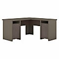 Bush Business Furniture Bristol Modern 59"W L-Shaped Corner Desk With Storage Cabinets And Shelves, Restored Gray/Thread Gray, Standard Delivery