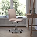 Flash Furniture Madigan Faux Leather Mid-Back Armless Swivel Task Office Chair, Taupe
