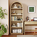 Bestier Arched 5-Shelf Open Bookcase with Adjustable Shelving, Natural Oak 1 thumbnail image
