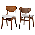 Baxton Studio Katya Dining Chairs, Gray/Walnut Brown, Set Of 2 Chairs