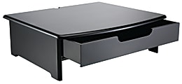 Rolodex® Wood Workspace Monitor Stand With Drawer, Black 1 thumbnail image