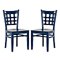 Linon Lassen Side Chairs, Navy, Set Of 2 Chairs