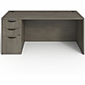 Lorell® Prominence 2.0 66"W Left-Pedestal Computer Desk, 95% Recycled, Gray Elm 1 thumbnail image