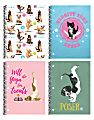 Inkology Spiral Notebooks, 8" x 10-1/2", College Ruled, 140 Pages (70 Sheets), Yoga Cats & Dogs, Pack Of 12 Notebooks 1 thumbnail image