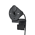 Logitech® Brio 300 HD Webcam With Privacy Shutter, Graphite