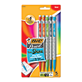 BIC® Xtra Shine Mechanical Pencils, 0.7 mm, #2 Medium Lead, Silver Holographic Barrel, Pack Of 5