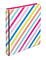 Divoga® Binder, Sweet Smarts Collection, 1" Rings, Rainbow Stripes