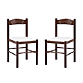 Linon Polzen Side Chairs, Walnut/Beige, Set Of 2 Chairs