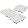 SKILCRAFT Hinged Lid Square Food Tray, White, Box Of 200