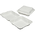 SKILCRAFT Hinged Lid Square Food Tray, White, Box Of 200 1 thumbnail image