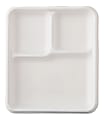 Chinet VAGRANT 3-Compartment, Disposable Paper Plates, School trays for Dinner Lunch Buffet, White,&nbsp;9 1/2 x 8 1/4" 1 thumbnail image