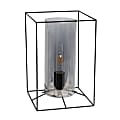 Lalia Home Metal Framed Table Lamp, 11-13/16"H, Clear Shade/Black Base 1 thumbnail image