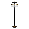 LumiSource Sherlock Floor Lamp, 64-1/2"H, Dark Copper Brass/Matte Black