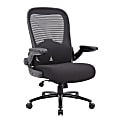 Boss Office Products Heavy-Duty Flip Arm Ergonomic Mesh High-Back Task Chair, Black