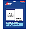 Avery® Permanent Labels With Sure Feed®, 94218-WMP100, Rectangle, 15/16" x 3-7/16", White, Pack Of 1,800