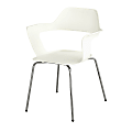 Safco® Bandi™ Shell Stacking Chairs, White/Silver, Set Of 2
