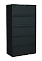 Global® Metal Lateral File, 5-Drawer, 66 3/8"H x 36"W x 19 1/4"D, Black 1 thumbnail image