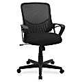 Lorell NuSparc Mid backMesh/Fabric Task Chair, Black 1 thumbnail image