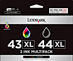 Lexmark™ 43XL/44XL High-Yield Black And Tri-Color Ink Cartridges, Pack Of 2, 18Y0372