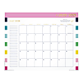 Emily Ley Simplified Happy Stripe Academic Monthly Desk Pad Calendar, 21-3/4" x 17", Black/Gold/White, July 2020 To June 2021, EL400-704A 1 thumbnail image