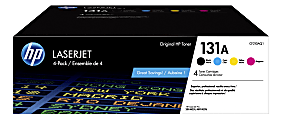 HP 131A Black And Cyan, Magenta, Yellow Toner Cartridges, Pack Of 4, CF210AQ1 1 thumbnail image