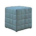Monarch Specialties Cube Ottoman, Light Blue 1 thumbnail image
