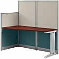 Bush Business Furniture Office in an Hour 65"W x 33"D Straight Cubicle Desk, Hansen Cherry, Standard Delivery 1 thumbnail image
