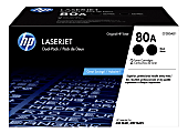 HP 80A Black Toner Cartridges, Pack Of 2, CF280AD1 1 thumbnail image