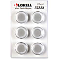 Lorell Round Cap Rare Earth Magnets - 1.2" Diameter - Round - 6 / Pack - Clear