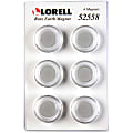 Lorell Round Cap Rare Earth Magnets - 1.2" Diameter - Round - 6 / Pack - Clear 1 thumbnail image