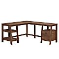 Sauder Trestle 59"W L-Shaped Computer Desk, Vintage Oak 1 thumbnail image