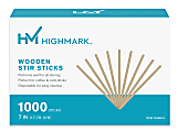 Highmark® Wooden Stir Sticks, 7", Light Brown, Box Of 1, 000, TBD23 1 thumbnail image