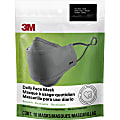 3M Daily Face Masks - Recommended for: Face, Indoor, Outdoor, Office, Transportation - Cotton, Fabric - Gray - Lightweight, Breathable, Adjustable, Elastic Loop, Nose Clip, Comfortable, Washable - 10 / Pack