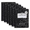 Pacon Composition Book, 9/32” Ruling With 9-3/4" x 7-1/2" Red Margin, Black Marble, 100 Sheets, Pack Of 6 Books 1 thumbnail image