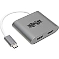 Eaton Tripp Lite Series USB-C Adapter, Dual HDMI 4K MST Adapter (M/2xF), Gray - 1x USB Type C Male Thunderbolt 3 - U44406N2HMST 1 thumbnail image