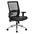 Office Star™ Space Seating 867A Series Ergonomic Matrix/Bonded Leather Mid-Back Chair, Black