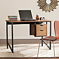 Southern Enterprises Waypoint Writing Desk, Weathered Gray Oak/Matte Black