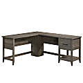 Sauder Summit Station 59"W L-Shaped Desk, Pebble Pine 1 thumbnail image